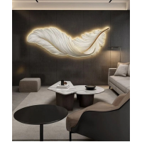 Decoration Home Wall Feather MDF With Light